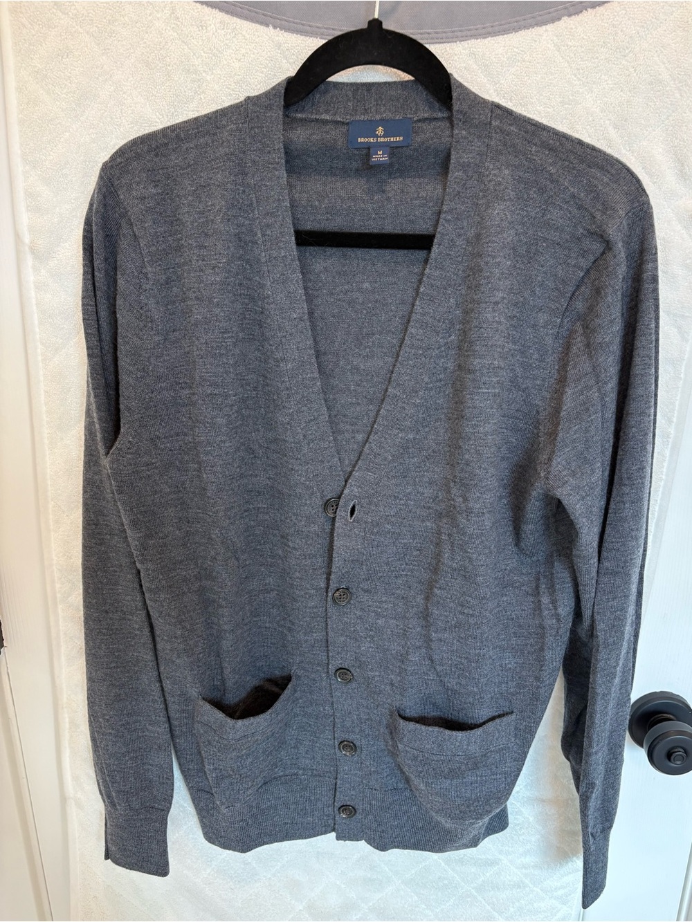 Brooks Brothers 100% Merino Wool Button Front Cardigan Sweater M - Picture 3 of 4